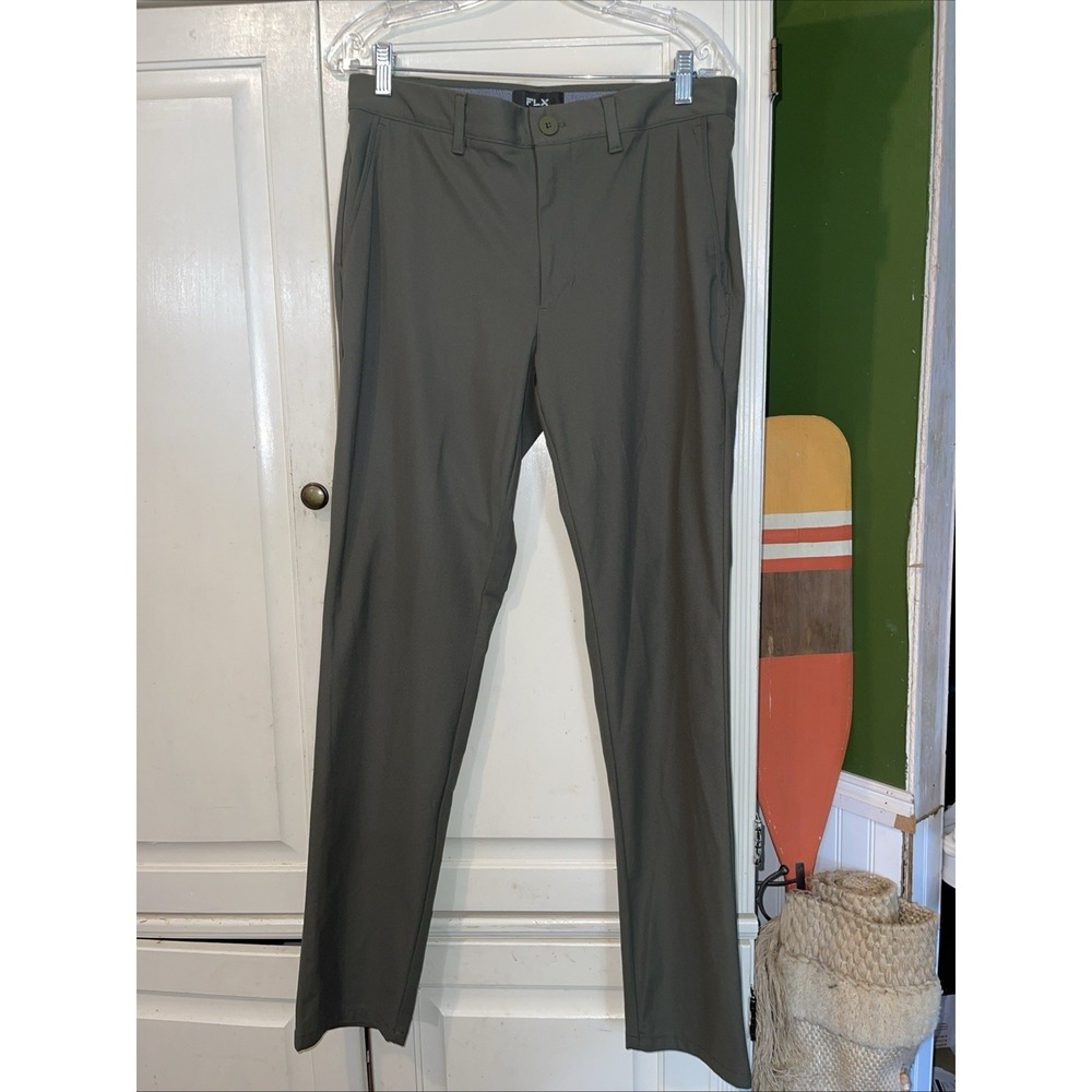 FLX Performance Pants Men 32x32 Green‎ Golf Stretch Recycled Lightweight
